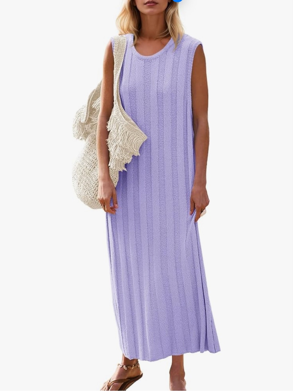 Sleeveless Ribbed Knit Maxi Dress